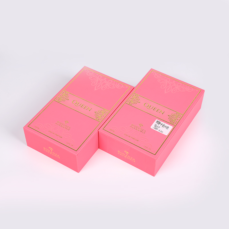 Tiszta sivatagi parfüm doboz arany forró bélyegzéssel